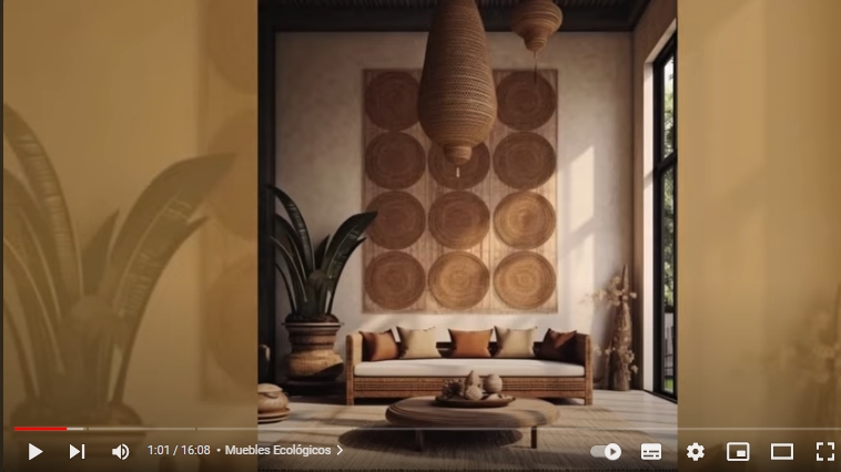 El vídeo explora muebles ecológicos, resaltando su fabricación con materiales naturales y reciclados, sin químicos dañinos, y destaca la importancia de los acabados ecológicos para proteger la salud y el medio ambiente.